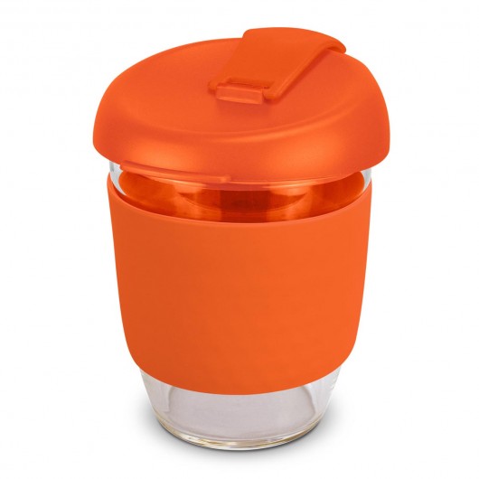 Orange 350mL Borosilicate Glass Cups